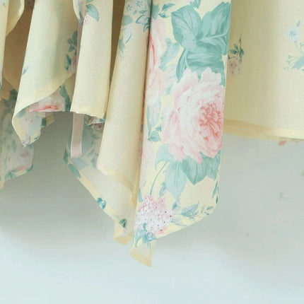 Enchanting Japanese Floral Puff Sleeve Ball Gown - A Unique Style Statement - Très Elite