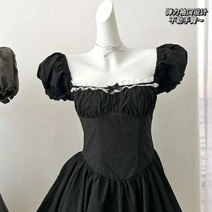 Enchanting Kawaii Retro Lace Mini Dress - Y2K Japanese and Korean Inspired Summer Fashion for Women - Très Elite