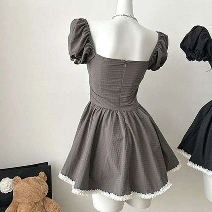 Enchanting Kawaii Retro Lace Mini Dress - Y2K Japanese and Korean Inspired Summer Fashion for Women - Très Elite