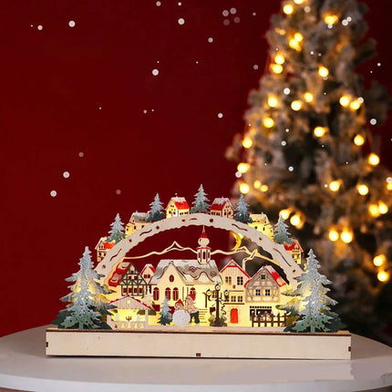 Enchanting LED Wooden Christmas Forest Centerpiece Decoration - Très Elite
