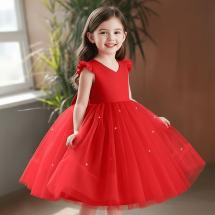 Enchanting Red Tutu Dress for Girls: Perfect for Festive Celebrations- Très Elite- Très Elite