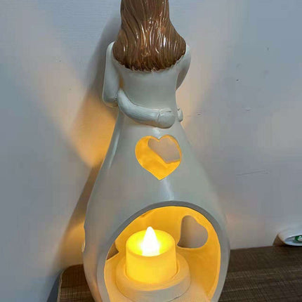 Enchanting Resin Candle Holder for Mother's Day with Cozy Illumination..