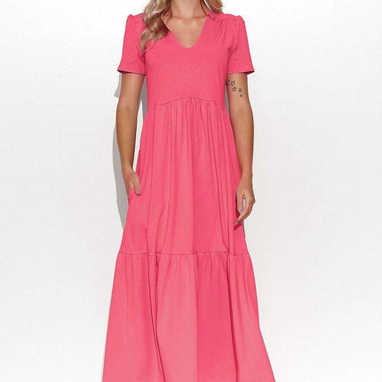 Enchanting Ruffled Maxi Dress - Feminine Charm in Makadamia
