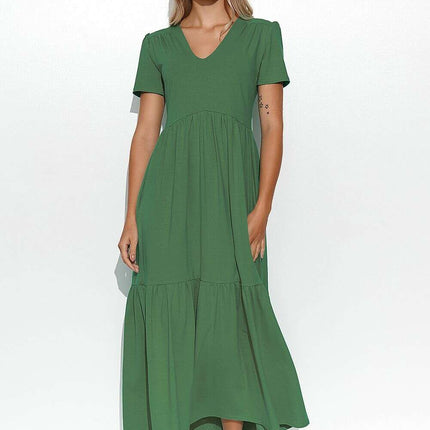 Enchanting Ruffled Maxi Dress - Feminine Charm in Makadamia