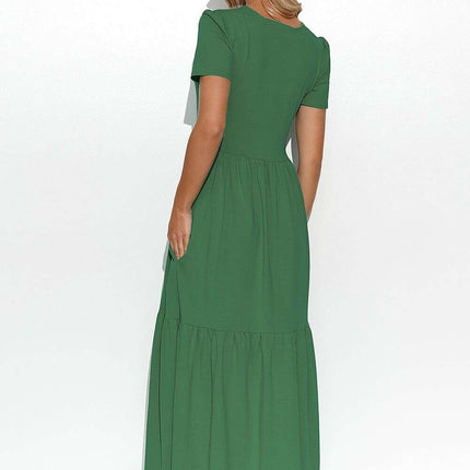 Enchanting Ruffled Maxi Dress - Feminine Charm in Makadamia - Très Elite