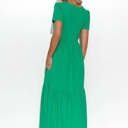 Enchanting Ruffled Maxi Dress - Feminine Charm in Makadamia - Très Elite