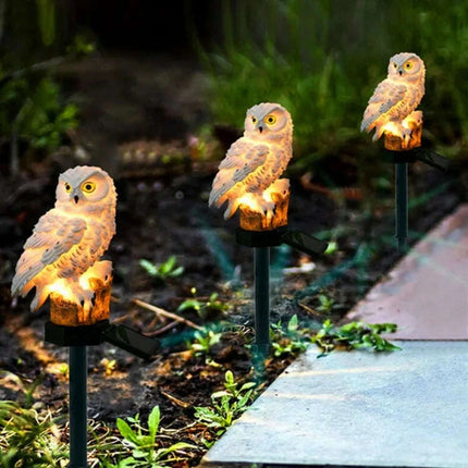 Enchanting Solar-Powered Owl and Parrot Garden Lights for Magical Outdoor Ambiance