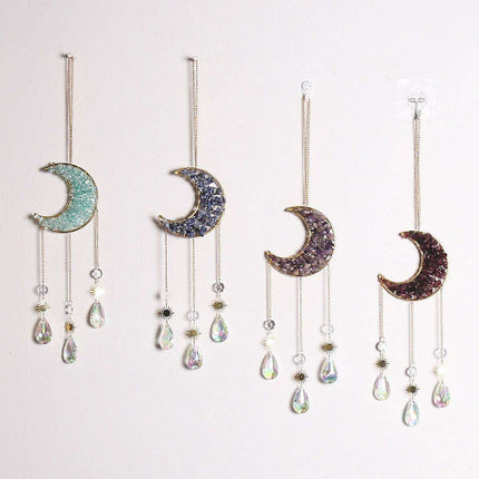 Enchanting Sun and Moon Crystal Dream Catcher Pendant Necklace - Très Elite