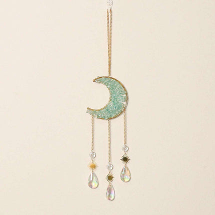 Enchanting Sun and Moon Crystal Dream Catcher Pendant Necklace - Très Elite