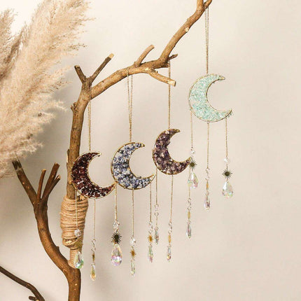 Enchanting Sun and Moon Crystal Dream Catcher Pendant Necklace - Très Elite