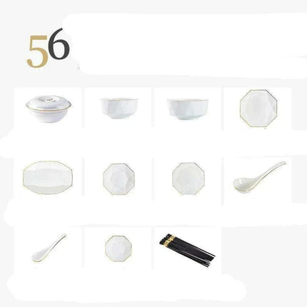 Enhance Your Dining Aesthetics with Portable White Ceramic Tableware and Cutlery Set - Très Elite