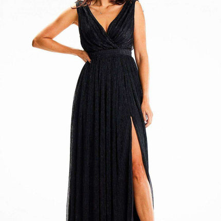 Enveloping Elegance Mesh Maxi Dress