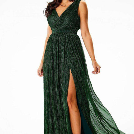 Enveloping Elegance Mesh Maxi Dress