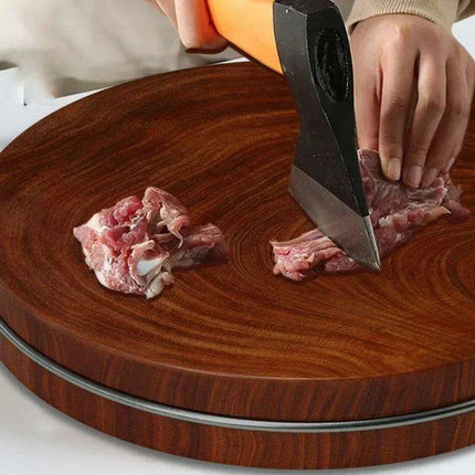 Ergonomic Hardwood Round Chopping Board - Premium Double-Sided Culinary Essential - Très Elite