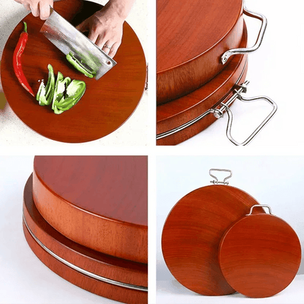 Ergonomic Hardwood Round Chopping Board - Premium Double-Sided Culinary Essential - Très Elite