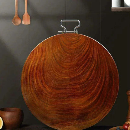 Ergonomic Hardwood Round Chopping Board - Premium Double-Sided Culinary Essential - Très Elite
