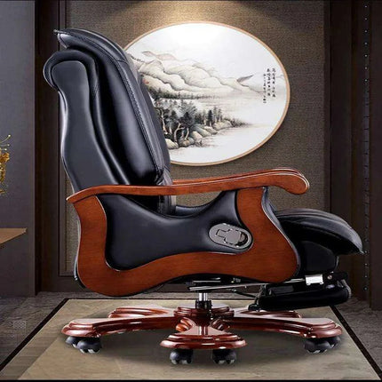 Ergonomic Luxury Leather Rolling Chair - Très Elite
