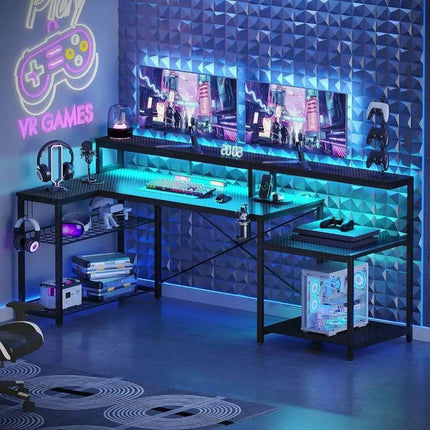 Ergonomic RGB Gaming Desk with Adjustable Features and Convenient Power Solutions - Très Elite