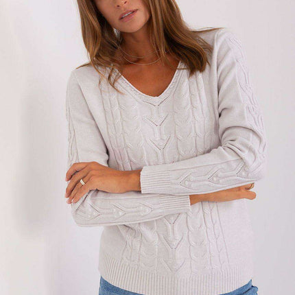 Essential V-Neck Cotton Blend Sweater for Women