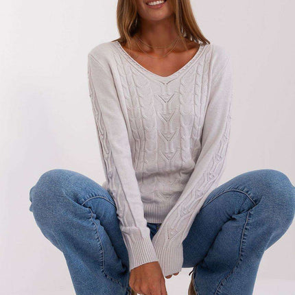 Essential V-Neck Cotton Blend Sweater for Women - Très Elite