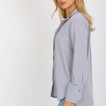 Essential Women's Cotton Blend Long Sleeve Button-Up Shirt - Très Elite