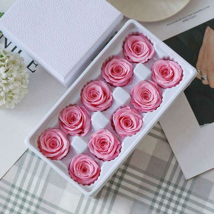 Eternal Blooms: Luxurious 10-Piece Preserved Rose Heads Collection - Très Elite