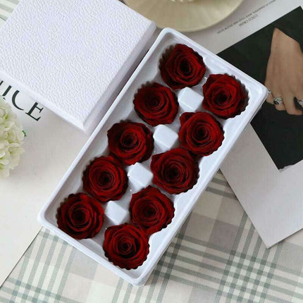Eternal Blooms: Luxurious 10-Piece Preserved Rose Heads Collection - Très Elite
