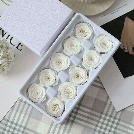 Eternal Blooms: Luxurious 10-Piece Preserved Rose Heads Collection - Très Elite