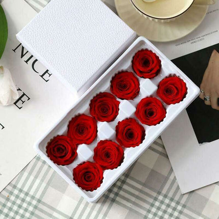 Eternal Blooms: Luxurious 10-Piece Preserved Rose Heads Collection - Très Elite