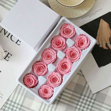 Eternal Blooms: Luxurious 10-Piece Preserved Rose Heads Collection - Très Elite