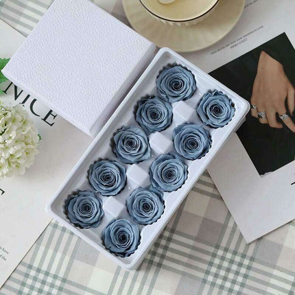 Eternal Blooms: Luxurious 10-Piece Preserved Rose Heads Collection - Très Elite
