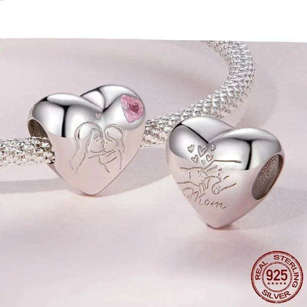 Eternal Bond: 925 Sterling Silver Baby Footprint Heart Charm Pendant - Très Elite