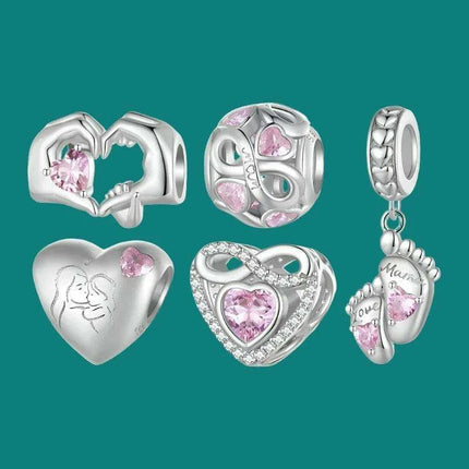 Eternal Bond: 925 Sterling Silver Baby Footprint Heart Charm Pendant - Très Elite