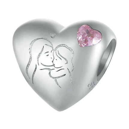 Eternal Bond: 925 Sterling Silver Baby Footprint Heart Charm Pendant - Très Elite