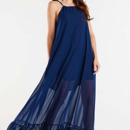 Ethereal Ruffled Chiffon Maxi Gown - Très Elite