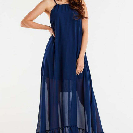 Ethereal Ruffled Chiffon Maxi Gown - Très Elite