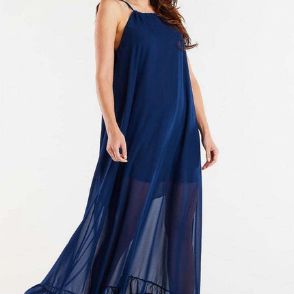 Ethereal Ruffled Chiffon Maxi Gown - Très Elite