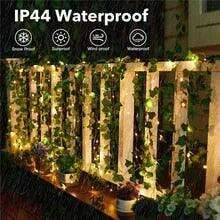 Ethereal Vine Wonderland: Premium Faux Rattan Garland with LED Illuminated Leaves - Très Elite