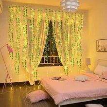 Ethereal Vine Wonderland: Premium Faux Rattan Garland with LED Illuminated Leaves - Très Elite