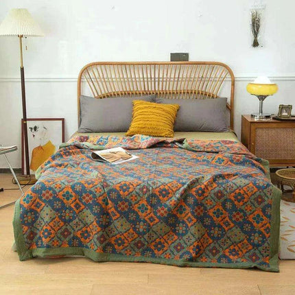 Ethnic-Inspired Cotton Gauze Bedspread Blanket for Ultimate Comfort- Très Elite- Très Elite