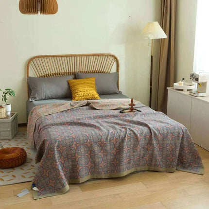 Ethnic-Inspired Cotton Gauze Bedspread Blanket for Ultimate Comfort - Très Elite