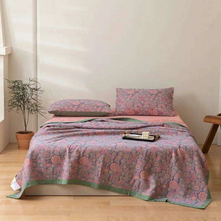 Ethnic-Inspired Cotton Gauze Bedspread Blanket for Ultimate Comfort- Très Elite- Très Elite