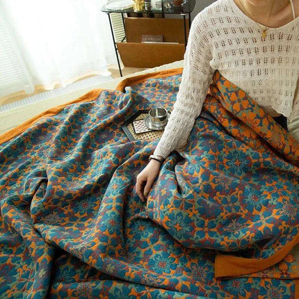Ethnic-Inspired Cotton Gauze Bedspread Blanket for Ultimate Comfort - Très Elite