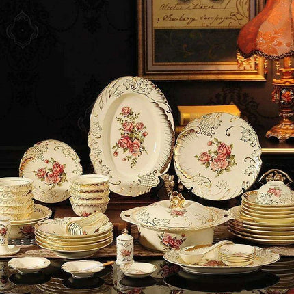 European Ceramic Dinnerware Set for Elegant Dining Occasions - Très Elite