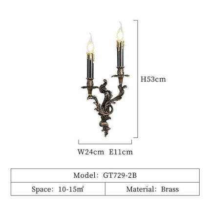 European Rococo Antique Brass Wall Light - Elevate Your Home's Elegance..