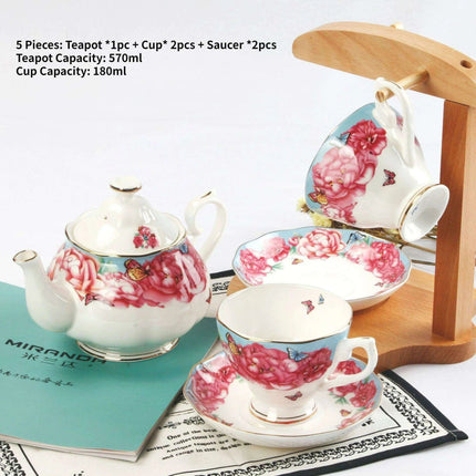 European Royal Gold-Trimmed Bone China Tea and Coffee Set - Opulent Afternoon Tea Collection - Très Elite