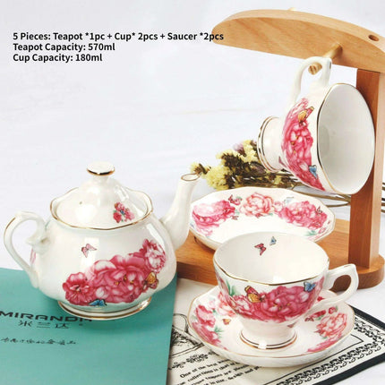 European Royal Gold-Trimmed Bone China Tea and Coffee Set - Opulent Afternoon Tea Collection - Très Elite