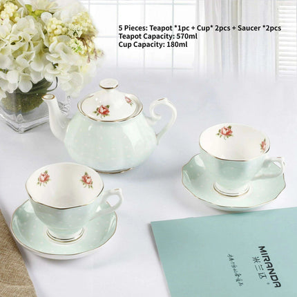 European Royal Gold-Trimmed Bone China Tea and Coffee Set - Opulent Afternoon Tea Collection - Très Elite