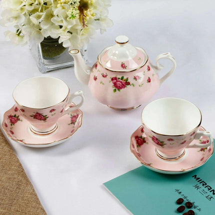European Royal Gold-Trimmed Bone China Tea and Coffee Set - Opulent Afternoon Tea Collection - Très Elite