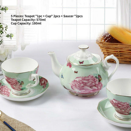 European Royal Gold-Trimmed Bone China Tea and Coffee Set - Opulent Afternoon Tea Collection - Très Elite
